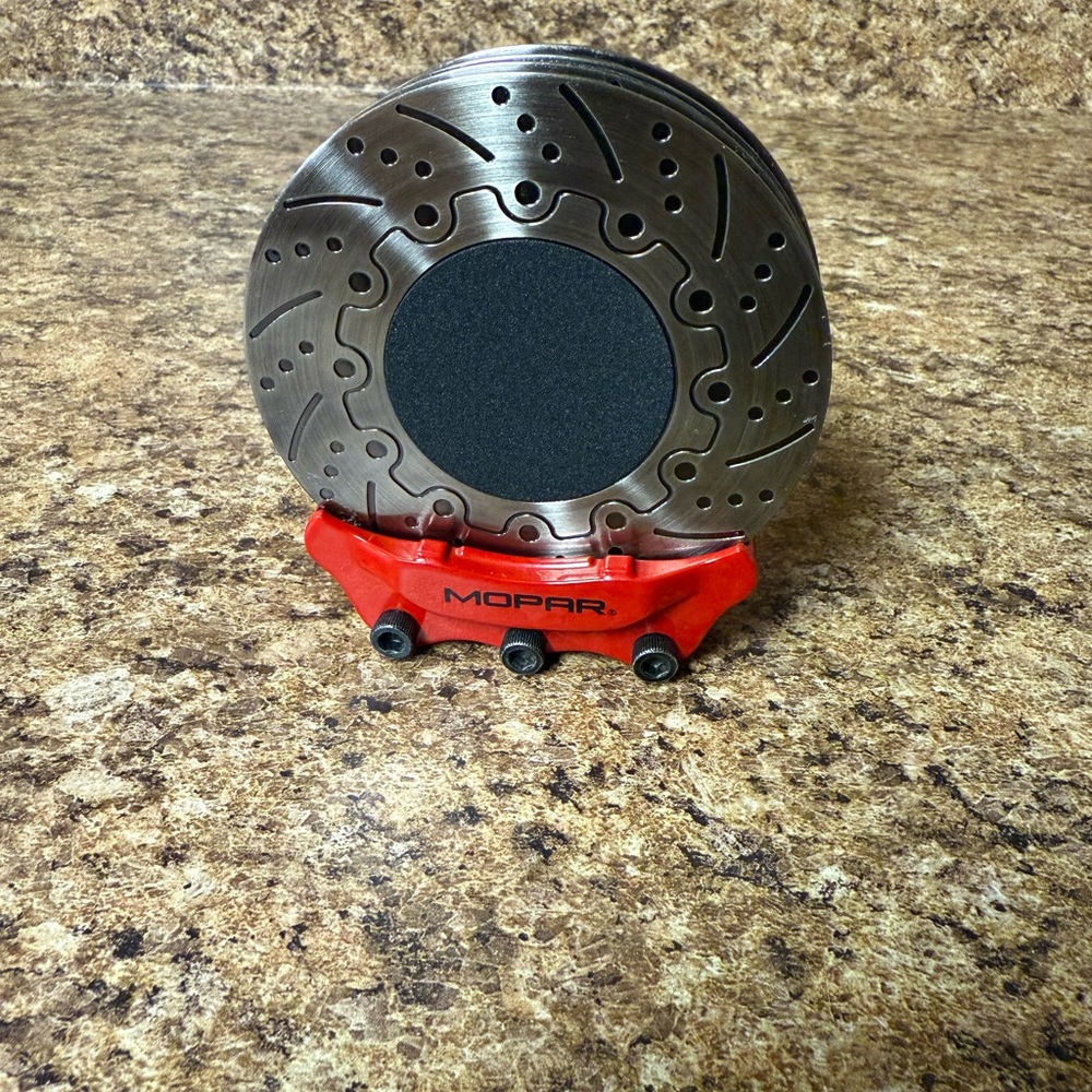 Mopar Red and Silver Brake Disc Coaster Set